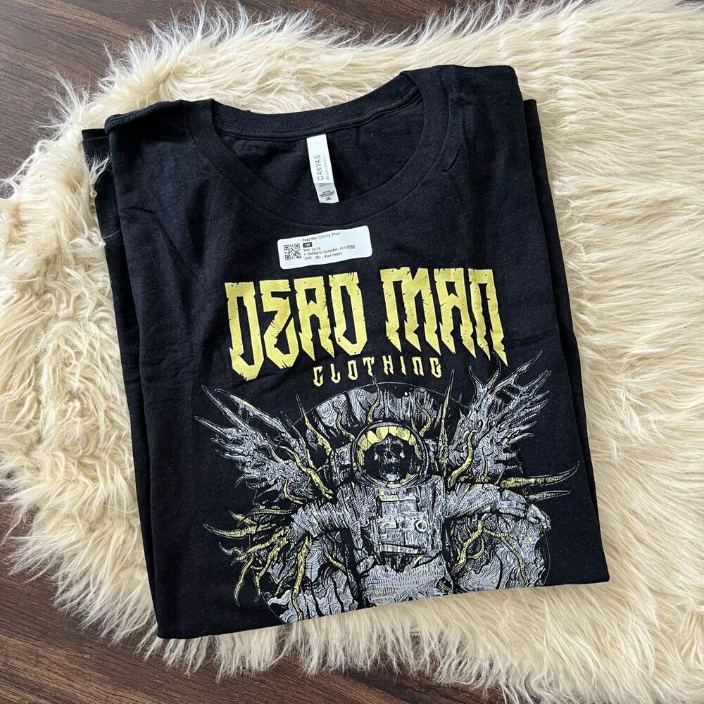 NWT black Heather Dead Man Clothing Winged Astronaut graphic t-shirt 3XL